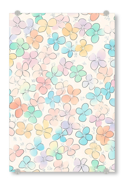 Acrylglasbild "Niedliche Blumenwelt" artboxONE - Natur,Floral,Für Kinder