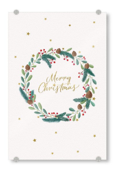 Acrylglasbild "Weihnachten naht" artboxONE - Typografie,Floral,Weihnachten