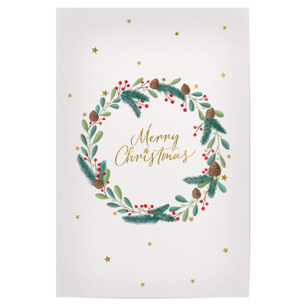Poster 30x20 cm "Weihnachten naht" artboxONE - Typografie,Floral,Weihnachten