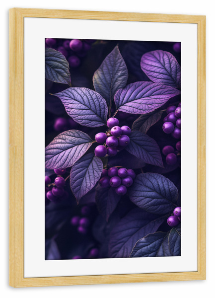Poster mit Rahmen kiefer "Lila Beerenzauber" artboxONE - Natur,Ultraviolet,Essen & Trinken / Obst & Gemüse