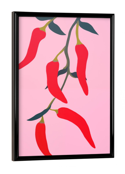 Poster mit schwarzem Rahmen "Leuchtende Chilischoten" artboxONE - Natur,Essen & Trinken,Essen & Trinken / Obst & Gemüse