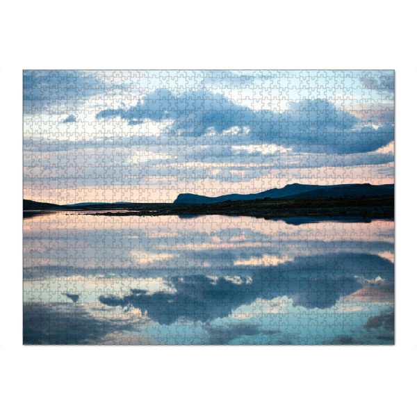 Puzzle Ravensburger "Spiegelnde Wolken" artboxONE - Natur - Reflektion,Reflexion,Spiegelung,See,Wasser,Abendstimmung,Norwegen,Skandinavien