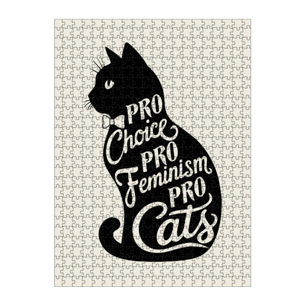 Puzzle Ravensburger "Pro Choice Pro Feminismus Pro Cats" artboxONE - Typografie,Tiere