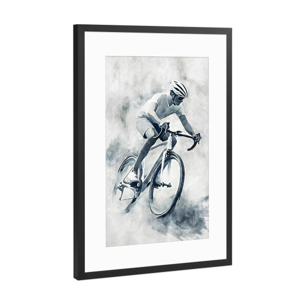 Poster mit Rahmen Schwarz (Metallic) "Cycling art B (matart)" artboxONE - Sport - Radfahren,Fahrrad,Biker,Radfahrer,Rennen,Sport,Modern,Kunst