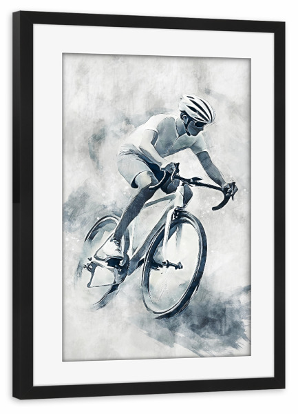 Poster mit Rahmen schwarz "Cycling art B (matart)" artboxONE - Sport - Radfahren,Fahrrad,Biker,Radfahrer,Rennen,Sport,Modern,Kunst