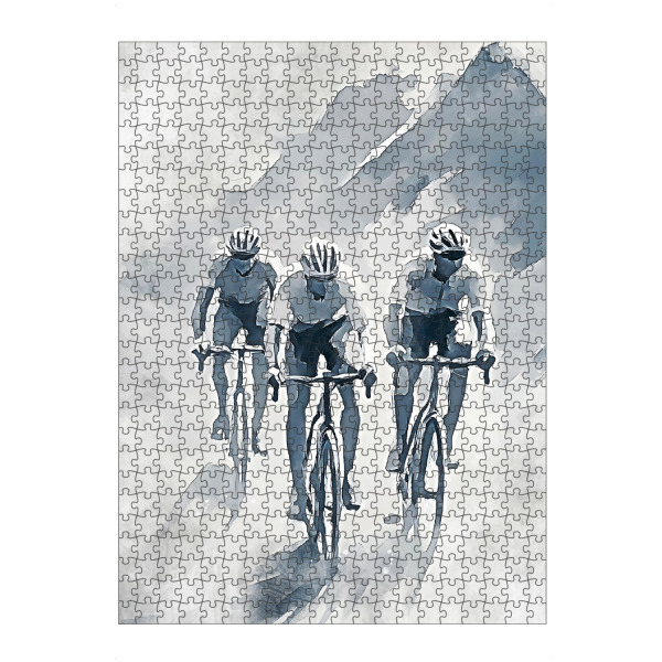 Puzzle Ravensburger "Cycling Mountains art A (matart)" artboxONE - Sport - Radfahren,Fahrrad,Biker,Radfahrer,Rennen,Sport,Modern,Kunst