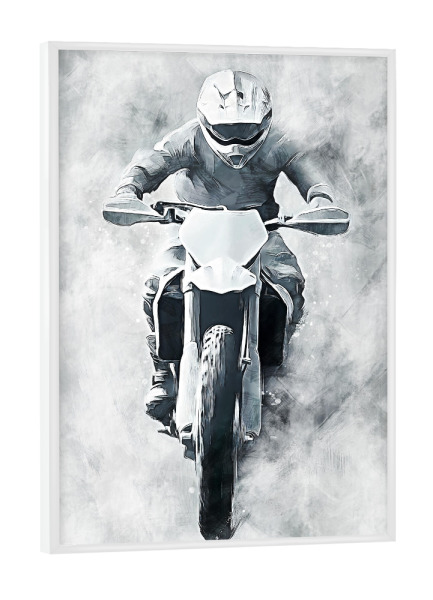 Poster mit weißem Rahmen "Motocross art B (matart)" artboxONE - Sport / Motorsport,Sport