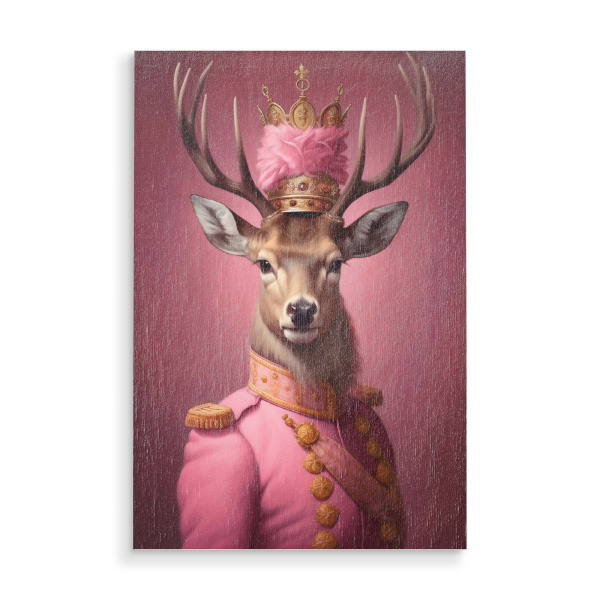 Holzbild "Pinke Hirsch Malerei" artboxONE - Natur,Tiere,Lustig