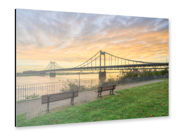 Alu-Dibond "Uerdinger Rheinbrücke Krefeld" 75x50 cm artboxONE