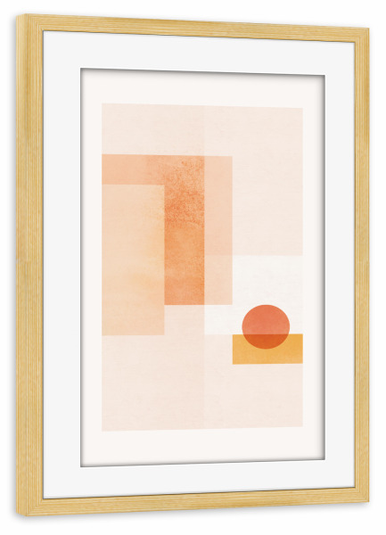 Poster mit Rahmen kiefer "Geometrischer Sonnenuntergang" artboxONE - Natur,Abstrakt,Geometrie