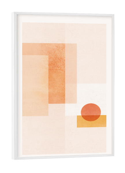 Poster mit weißem Rahmen "Geometrischer Sonnenuntergang" artboxONE - Natur,Abstrakt,Geometrie