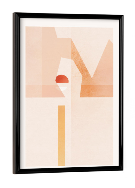 Poster mit schwarzem Rahmen "Abstrakte Sonnenuntergangsharmonie" artboxONE - Natur,Abstrakt,Geometrie