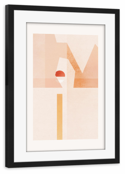 Poster mit Rahmen schwarz "Abstrakte Sonnenuntergangsharmonie" artboxONE - Natur,Abstrakt,Geometrie
