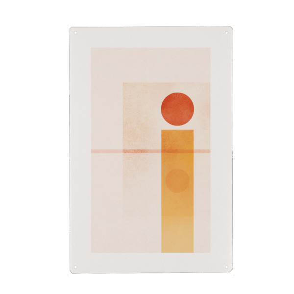 Metall Poster "Minimalist Sunset Reflections" artboxONE - Natur,Abstrakt,Geometrie