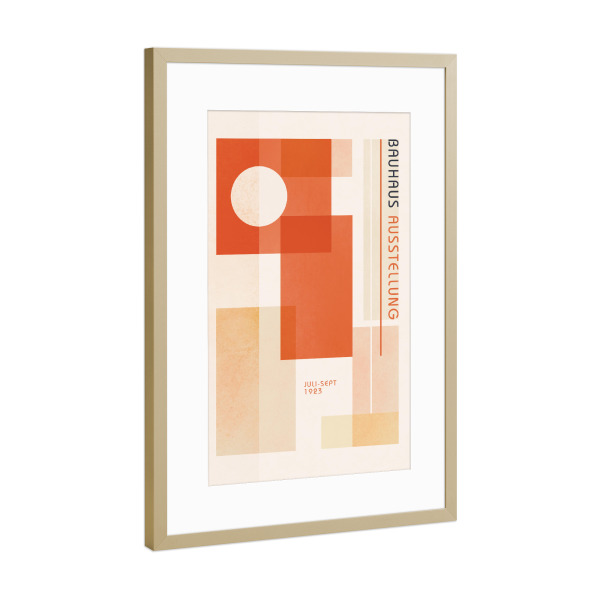 Poster mit Rahmen Gold "Bauhaus-Harmonie" artboxONE - Abstrakt,Geometrie