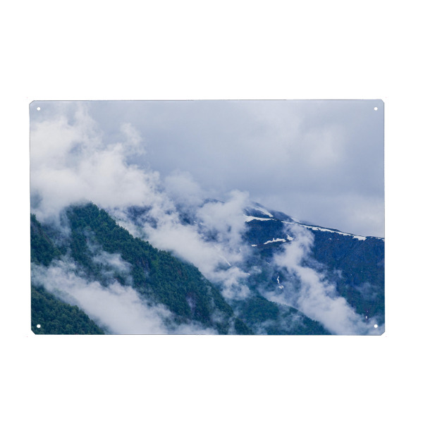 Holzbild "Wolken und Berge in Fjærland" artboxONE - Natur,Reise,Reise / Strand und Meer
