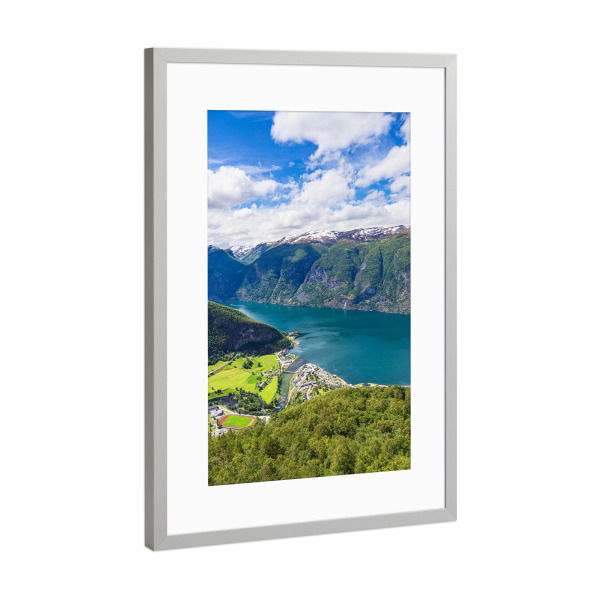 Poster mit Rahmen Silber "Aurlandsfjord in Norwegen" artboxONE - Natur,Reise,Reise / Strand und Meer,Reise / Länder