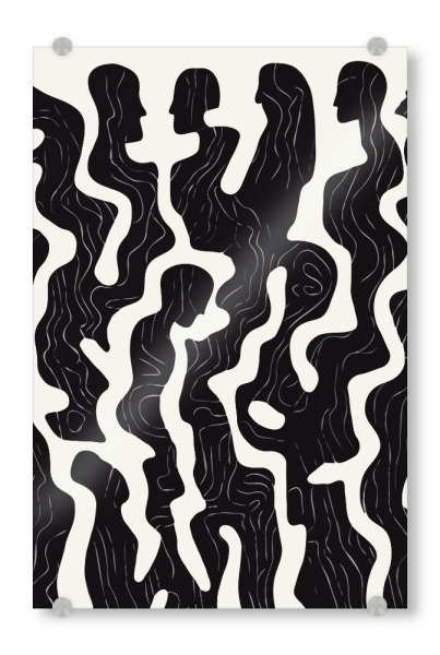 Acrylglasbild "Black silhouettes human" artboxONE - Abstrakt