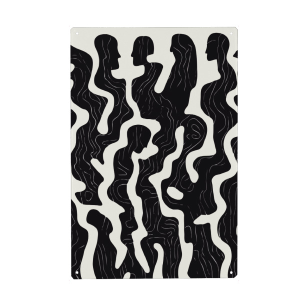 Holzbild "Black silhouettes human" artboxONE - Abstrakt