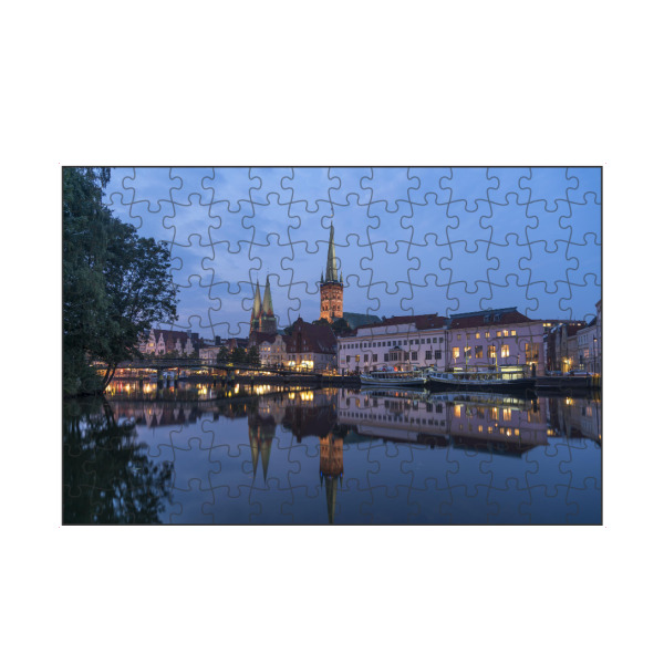 artboxONE Puzzle "Lübeck bei Nacht" artboxONE - Städte - Lübeck,Schleswig-holstein,Nacht,Trave,Stadtansicht - Bild lübeck