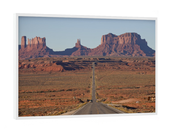 Poster mit weißem Rahmen "U.S. Route 163 Monument Valley" artboxONE - Reise