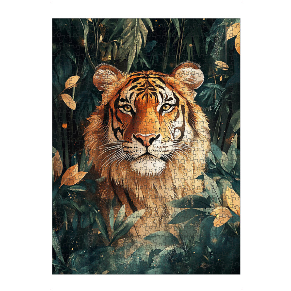 artboxONE Puzzle "Tiger Forest Leaves A (matart)" artboxONE - Natur,Tiere - Tiger,Katze,Katzen,Wald,Blätter,Tier,Tiere,Natur,Wild,Tierwelt,Modern