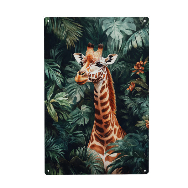 Holzbild "Giraffe Forest Leaves (matart)" artboxONE - Natur,Tiere - Giraffe,Wald,Blätter,Tier,Tiere,Natur,Wild,Tierwelt,Modern