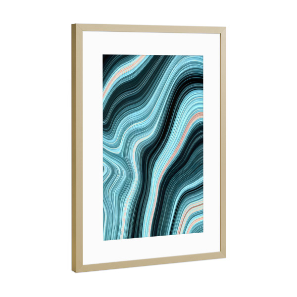 Poster mit Rahmen Gold "Aquadrift" artboxONE - Abstrakt,Marmor