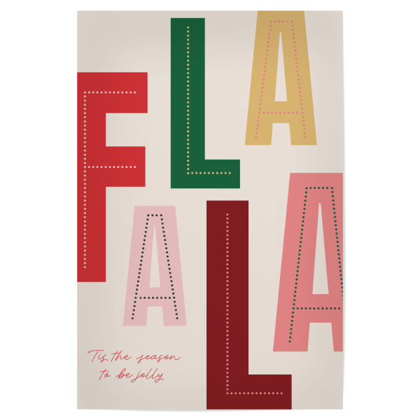 Poster 30x20 cm "FaLaLa Tis The Season" artboxONE - Typografie,Essen & Trinken,Menschen,Weihnachten