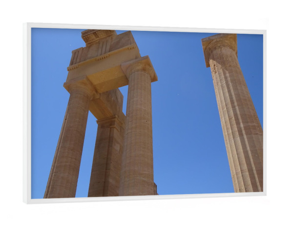 Poster mit weißem Rahmen "The Akropolis at Lindos (Rhodes)" artboxONE - Reise,Architektur,Reise / Länder