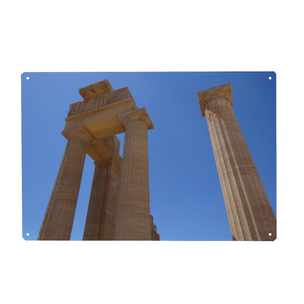 Metall Poster "The Akropolis at Lindos (Rhodes)" artboxONE - Reise,Architektur,Reise / Länder
