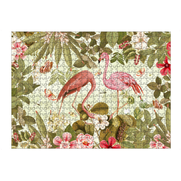 Puzzle Ravensburger "Flamingo Tropical Flower Jungle" artboxONE - Natur,Reise,Floral,Tiere,Für Mama