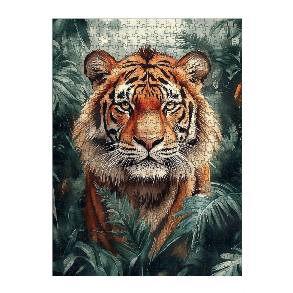 artboxONE Puzzle "Tiger Forest Leaves B (matart)" artboxONE - Natur,Tiere - Tiger,Katze,Katzen,Wald,Blätter,Tier,Tiere,Natur,Wild,Tierwelt,Modern