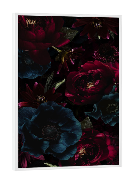 Poster mit weißem Rahmen "Dark Burgundy Mystic Flower Garden" artboxONE - Floral,Für Mama