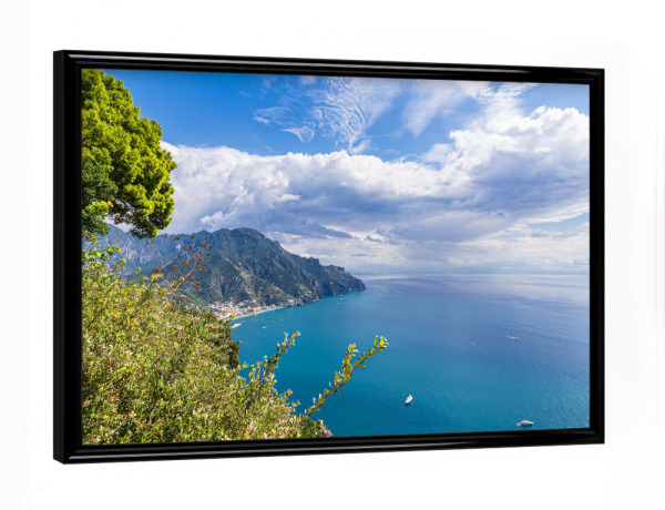 Poster mit schwarzem Rahmen "Blick von Ravello auf die Küste" artboxONE - Natur,Reise,Reise / Strand und Meer,Reise / Länder