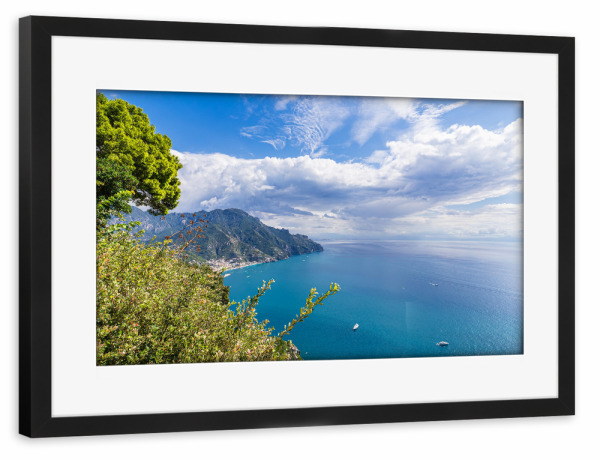 Poster mit Rahmen schwarz "Blick von Ravello auf die Küste" artboxONE - Natur,Reise,Reise / Strand und Meer,Reise / Länder