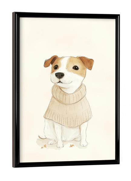 Poster mit schwarzem Rahmen "Süßer Hund Milo" artboxONE - Tiere,Liebe,Lustig