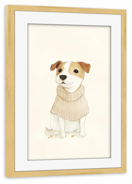 Poster mit Rahmen kiefer "Süßer Hund Milo" artboxONE - Tiere,Liebe,Lustig