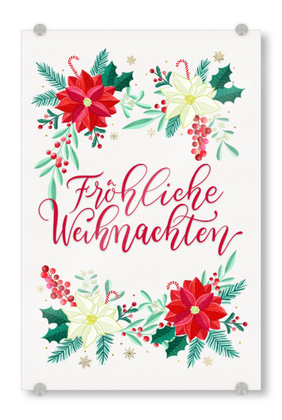 Acrylglasbild "Bald ist Weihnachten" artboxONE - Typografie,Floral,Weihnachten