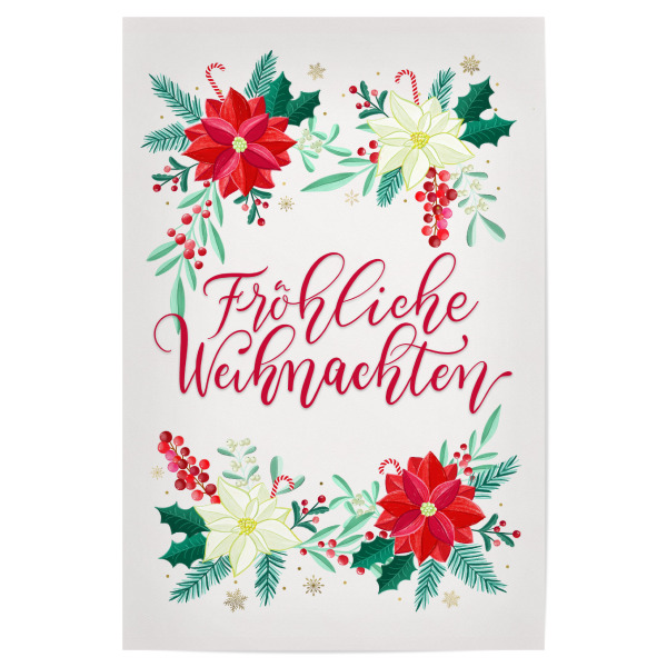 Poster 30x20 cm "Bald ist Weihnachten" artboxONE - Typografie,Floral,Weihnachten