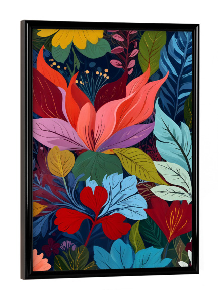 Poster mit schwarzem Rahmen "Verflochten" artboxONE - Floral - Natur,Landschaft,Pastell,Gedämpft,Strichzeichnungen,Abenteuer,Reisen,Hügel,Berg,Tal
