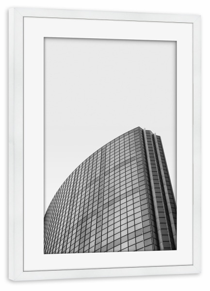 Poster mit Rahmen weiß "Skyscaper BW" artboxONE - Städte,Schwarzweiß,Architektur,Städte / Weitere
