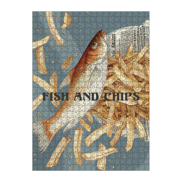 Puzzle Ravensburger "Retro Fish & Chips" artboxONE - Typografie,Essen & Trinken,Lustig