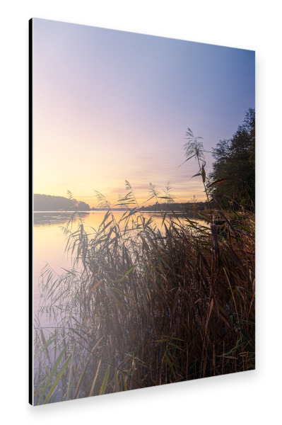 Alu-Dibond "Plauer See mit Sonnenaufgang" 75x50 cm artboxONE