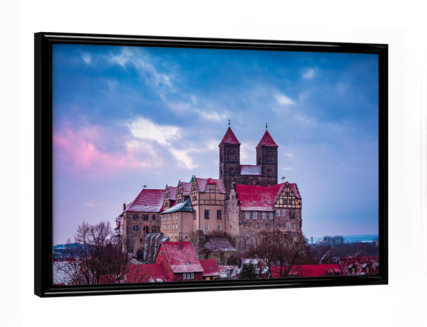 Poster mit schwarzem Rahmen "Winter in Quedlinburg" artboxONE - Städte,Reise