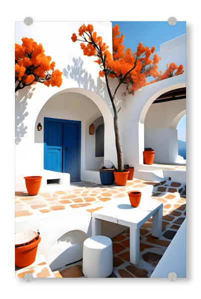 Acrylglasbild "Terrakotta-Träume in Griechenland" artboxONE - Reise,Architektur