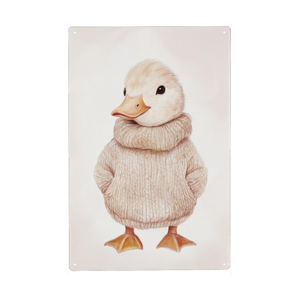 Holzbild "Pastel Entchen Theo" artboxONE - Für Kinder,Tiere,Liebe,Lustig