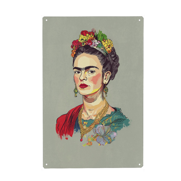 Metall Poster "Frida Feminine Kreativität" artboxONE - Floral,Menschen,Fashion