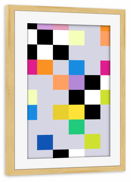 Poster mit Rahmen kiefer "Schach" artboxONE - Abstrakt,Geometrie