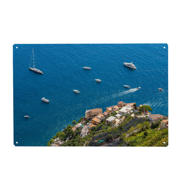 Metall Poster "Boote an der Amalfiküste" artboxONE - Natur,Reise,Architektur,Reise / Strand und Meer,Reise / Länder